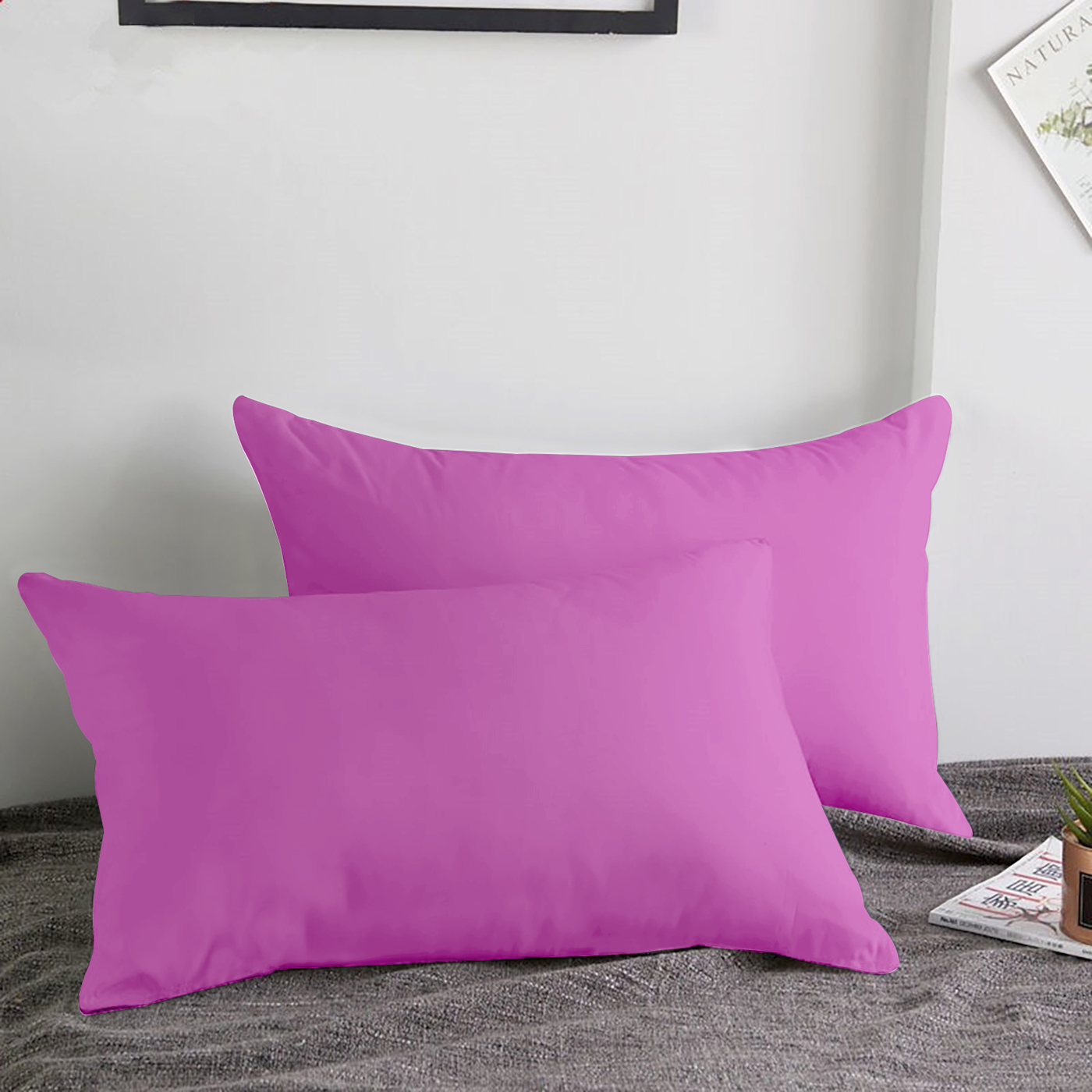 Purple Pillow Cases Pair