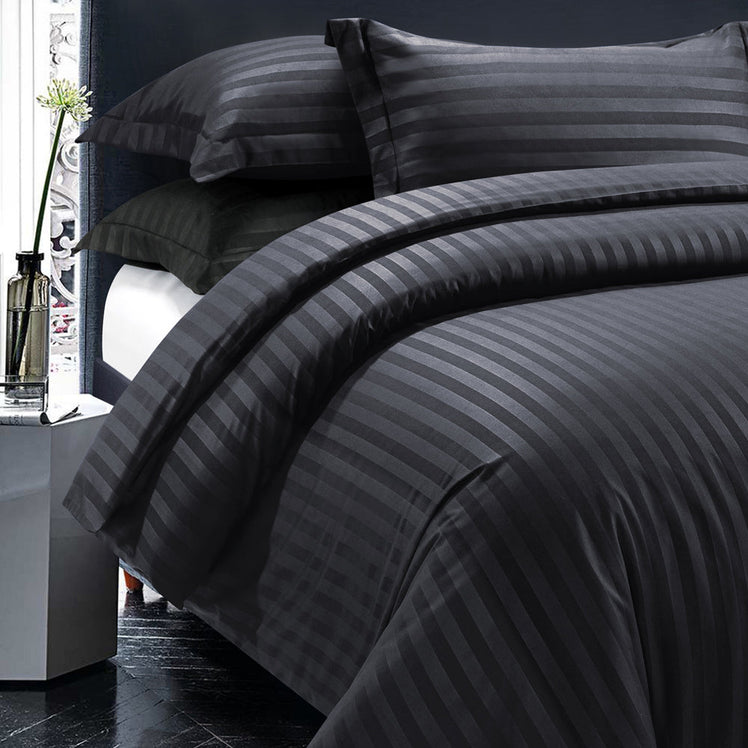 Black Striped Bedding Duvet Cover Set