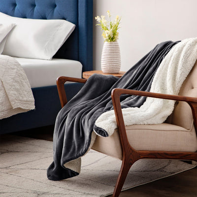 Sherpa Blanket Fleece Throw Single Double King Size