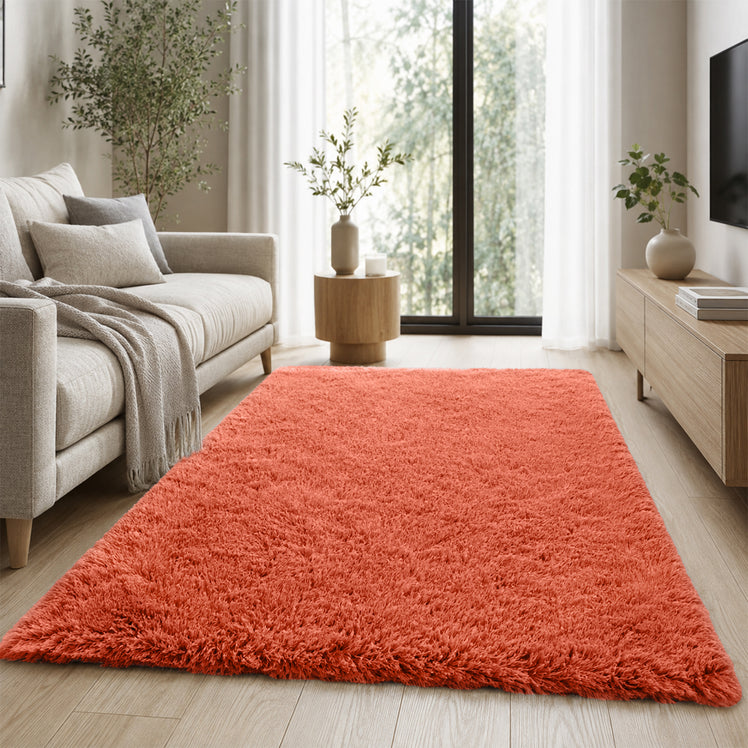Fluffy Large Shaggy Rug Rust