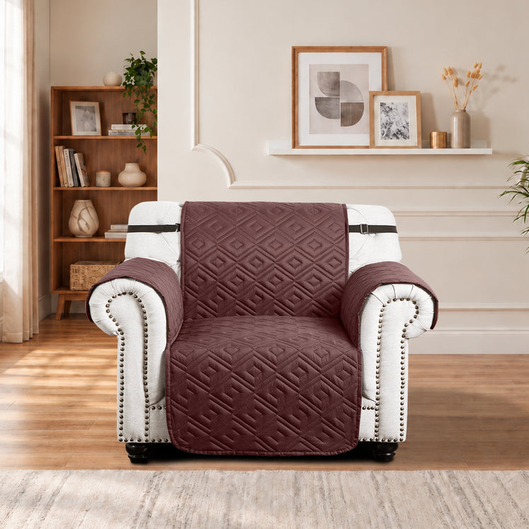 Sofa Settee Covers Waterproof Non-Slip Quilted Protector Brown/Beige