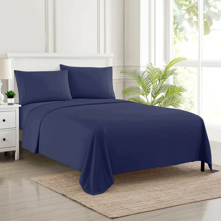 Navy Blue Flat Sheet Egyptian Cotton