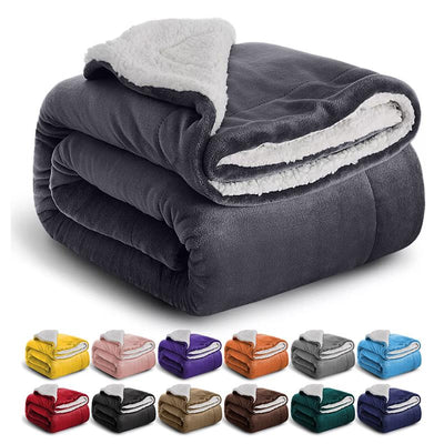 Sherpa Blanket Fleece Throw Single Double King Size