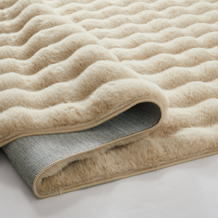 Soft Washable Bubble Textured Area Rug