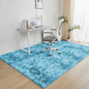 Teal Fluffy Rug - Shaggy Fur Tie Dye