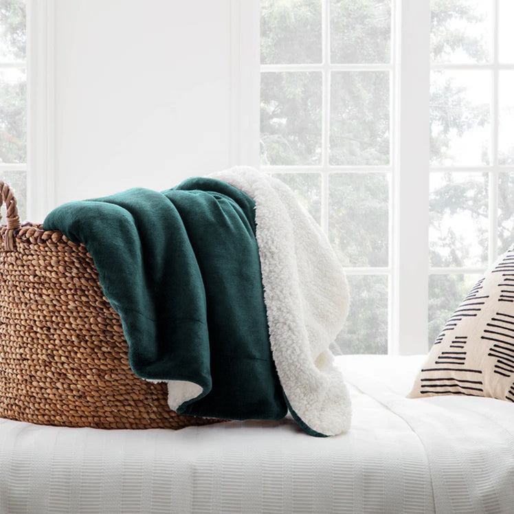 Sherpa Blanket Fleece Throw Single Double King Size