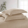 Beige Striped Bedding Duvet Cover Set