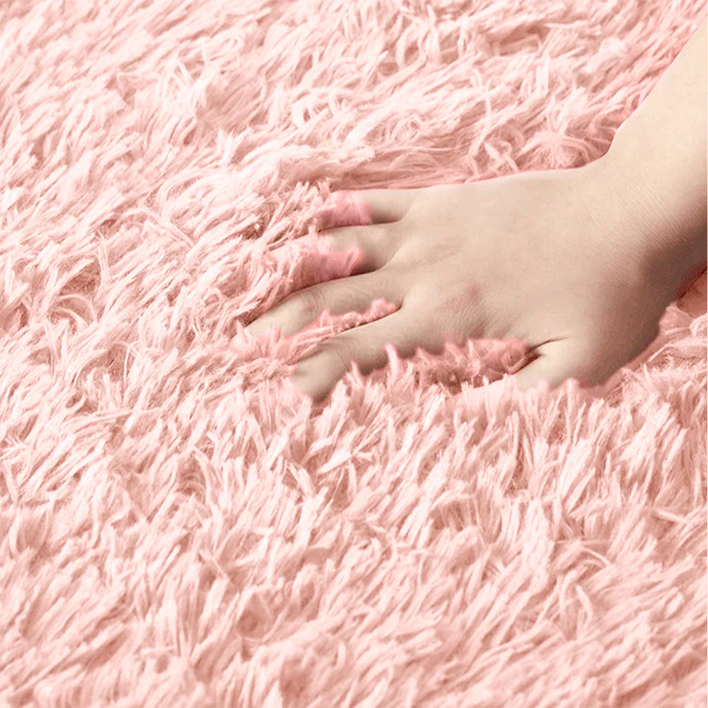 Pink Fluffy Shaggy Rug Large