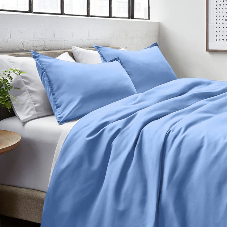 Light Blue Bedding Duvet Cover Set Plain