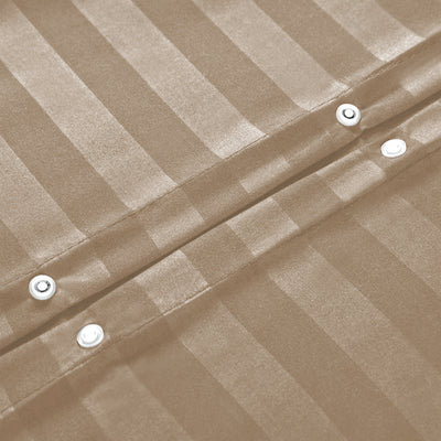Beige Striped Bedding Duvet Cover Set
