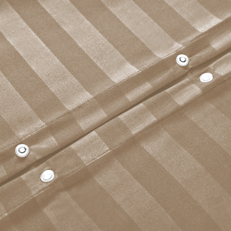 Beige Striped Bedding Duvet Cover Set