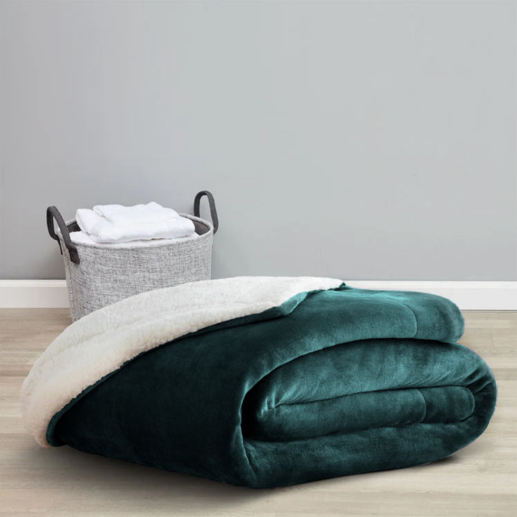 Sherpa Blanket Fleece Throw Single Double King Size