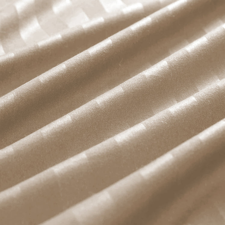 Beige Striped Bedding Duvet Cover Set