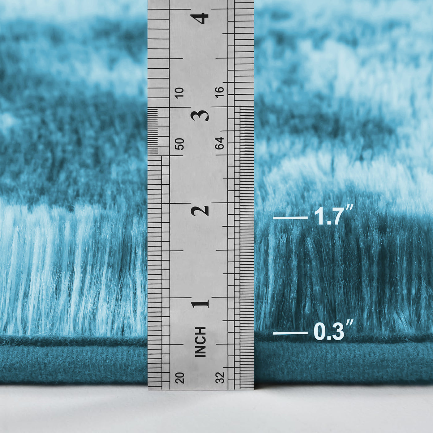 Teal Fluffy Rug - Shaggy Fur Tie Dye