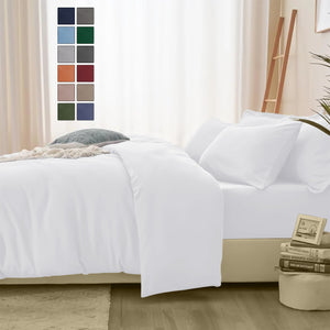 4 Piece Bedding Set Duvet Cover, Pillowcases & Fitted Sheet