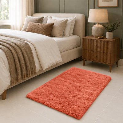 Fluffy Large Shaggy Rug Rust