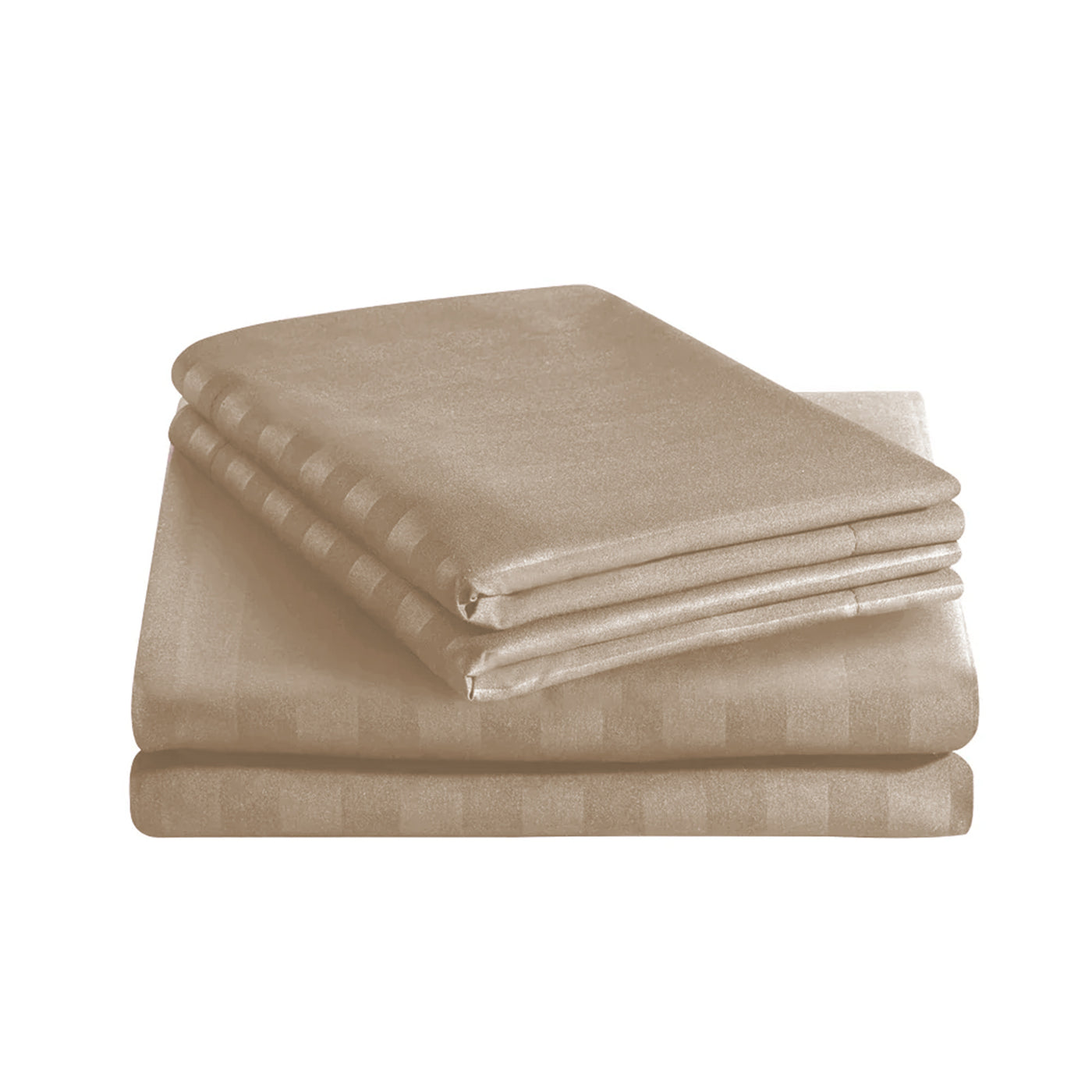 Beige Striped Bedding Duvet Cover Set