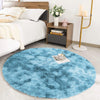 Teal Fluffy Rug - Shaggy Fur Tie Dye