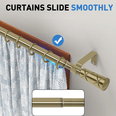 Extendable Heavy Duty Curtain Rods Cylinder Barrel Finials