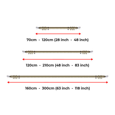 Extendable Eyelet Curtain Pole Crystal Diamond Finials
