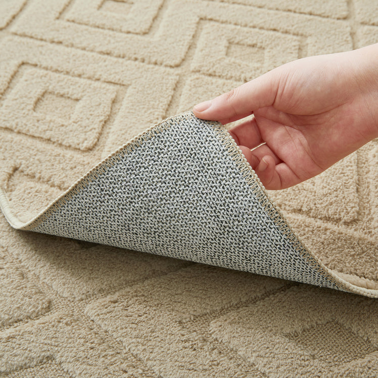 Shaggy Pile Rug - Hollow Square Tufted Area Carpet & Runner
