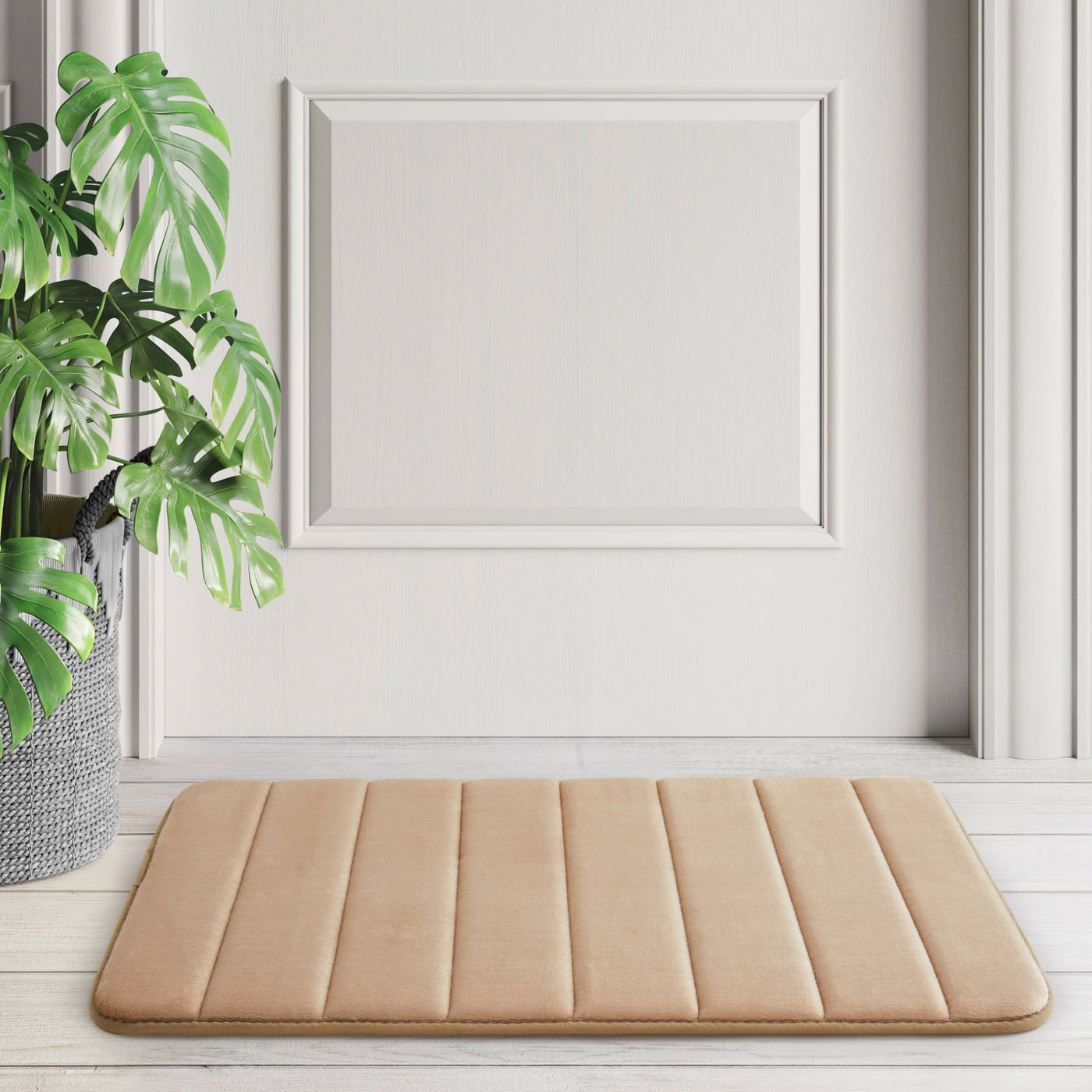 Beige Memory Foam Bath Mat