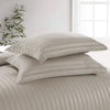 Beige Striped Bedding Duvet Cover Set