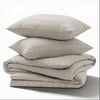 Beige Striped Bedding Duvet Cover Set