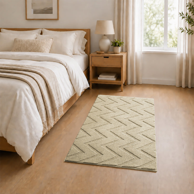 Geometric Embossed High-Low Pile Area Rug