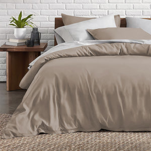 Beige Bedding Duvet Cover Set Plain