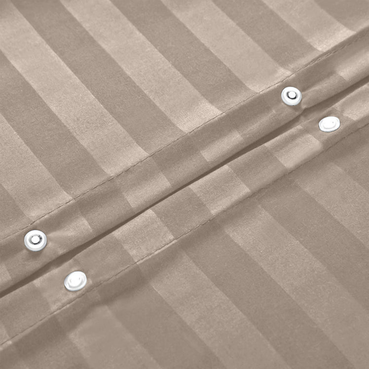 Beige Striped Bedding Duvet Cover Set