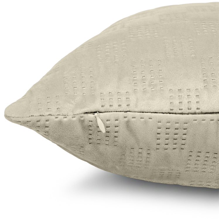 Check Embossed Velvet Cushion Cover