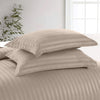 Beige Striped Bedding Duvet Cover Set