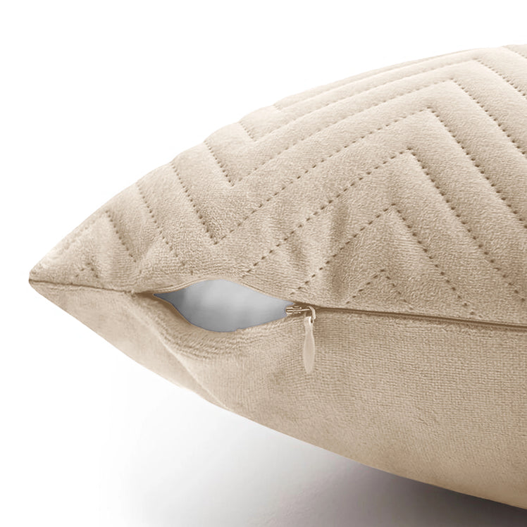 2 & 4 Pack Cushion Covers Chevron Design Velvet Fabric