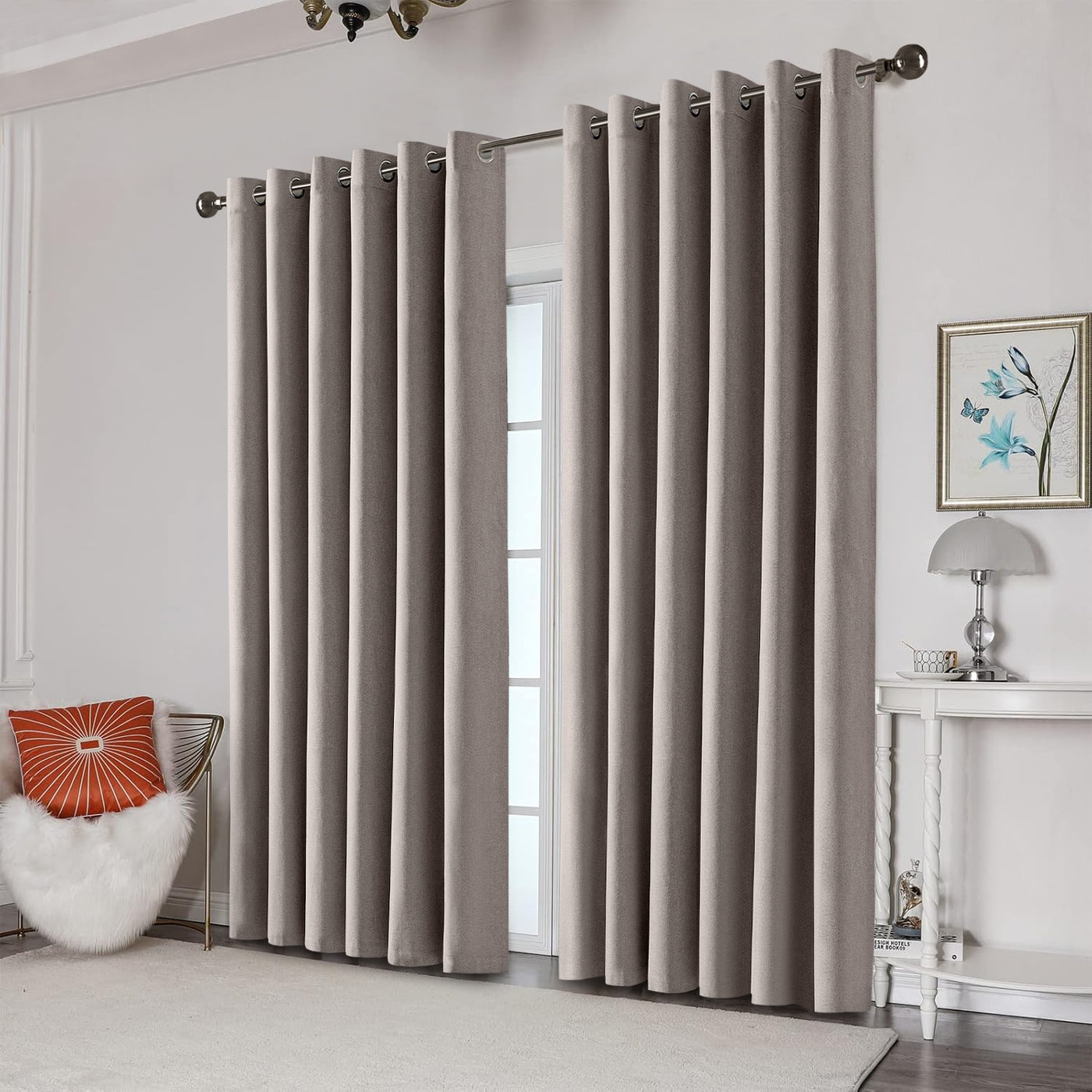 Eyelet Blackout Curtains Drapes - Thermal Insulated Light Blocking