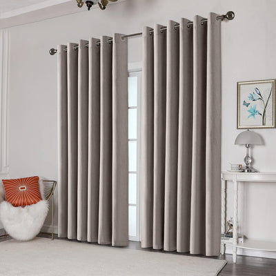 Eyelet Blackout Curtains Drapes - Thermal Insulated Light Blocking