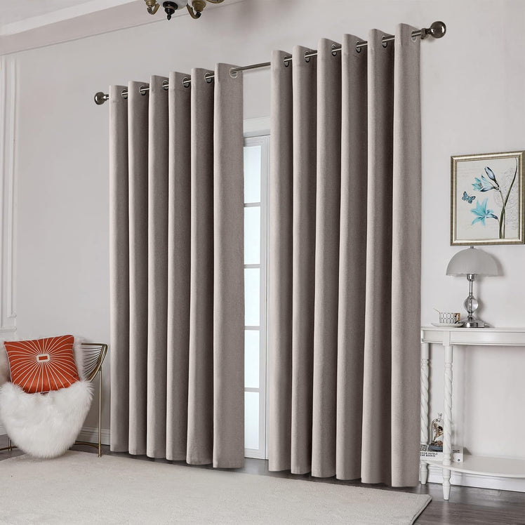 Eyelet Blackout Curtains Drapes - Thermal Insulated Light Blocking