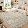 Geometric Embossed High-Low Pile Area Rug