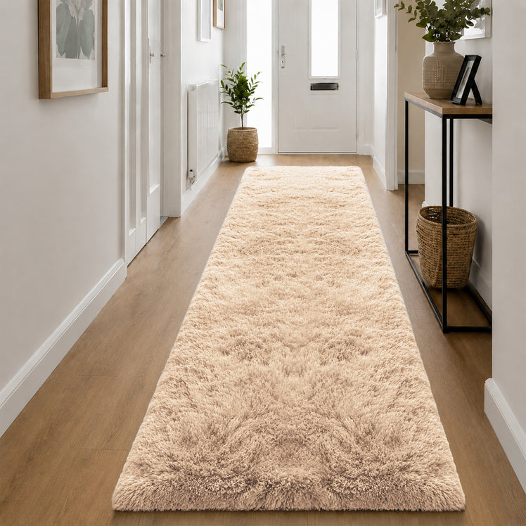 Beige Shaggy Rug Large Fluffy Shag Pile