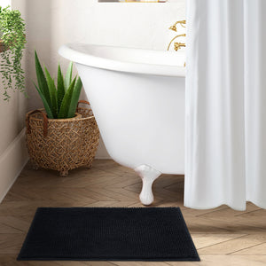 Black Chenille Bath Mat