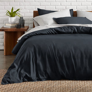 Black Bedding Duvet Cover Set Plain