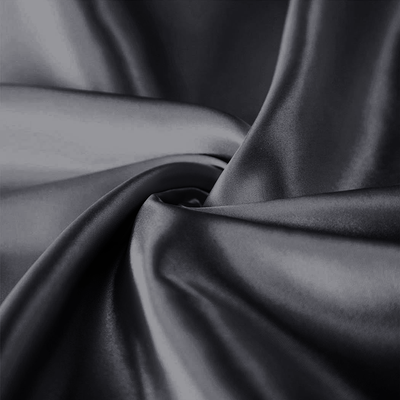 Black Satin Silk Pillowcases Pair