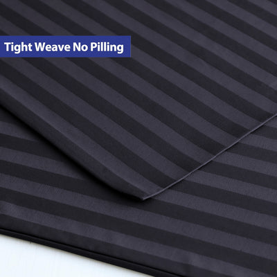 Satin Stripe Housewife Pillow Cases Pair