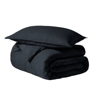 Black Duvet Cover Set Plain