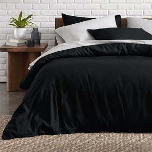Black Bedding Duvet Cover Set Plain