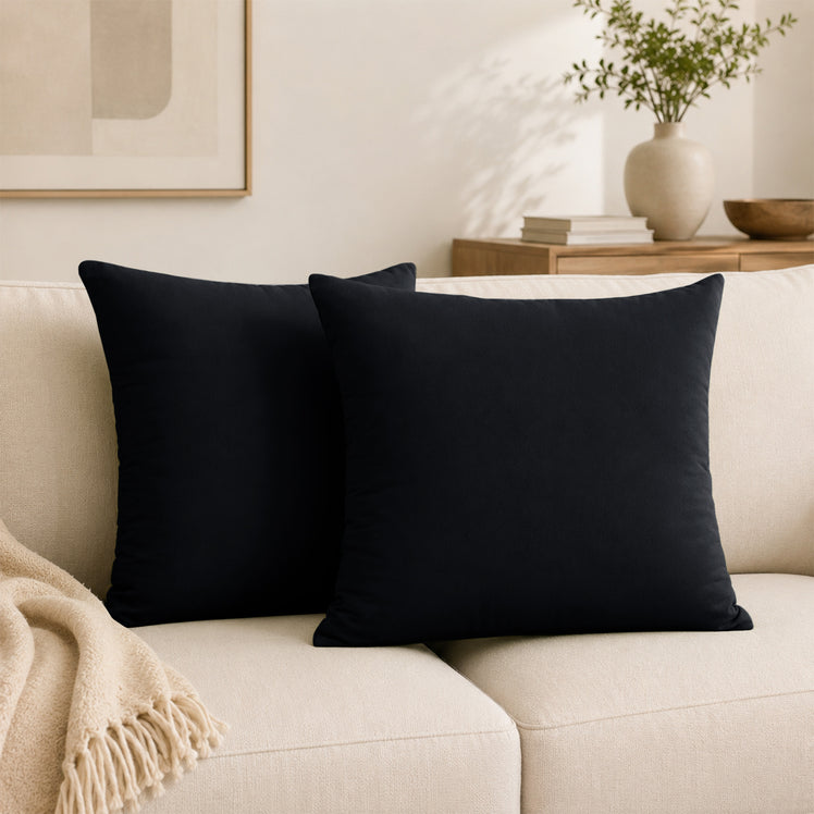 Plain Decorative Sofa Cushion Covers Pair