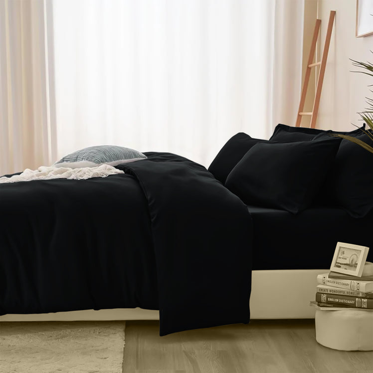4 Piece Bedding Set Duvet Cover, Pillowcases & Fitted Sheet