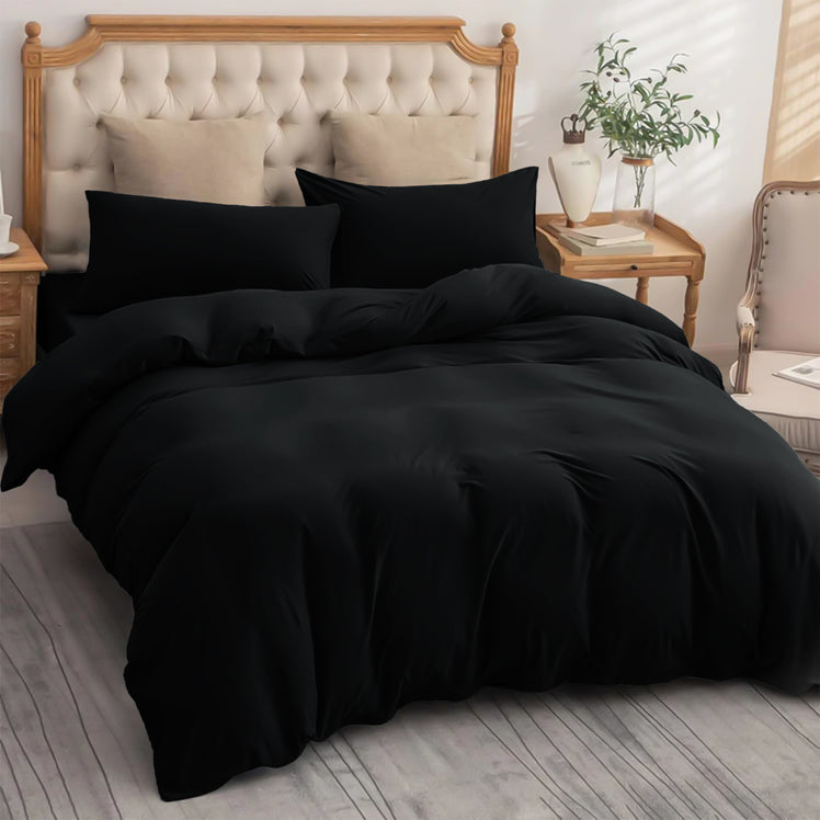 4 Piece Bedding Set Duvet Cover, Pillowcases & Fitted Sheet