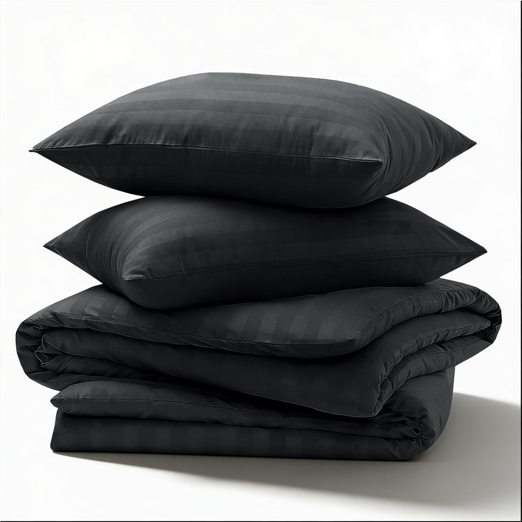 Black Striped Bedding Duvet Cover Set