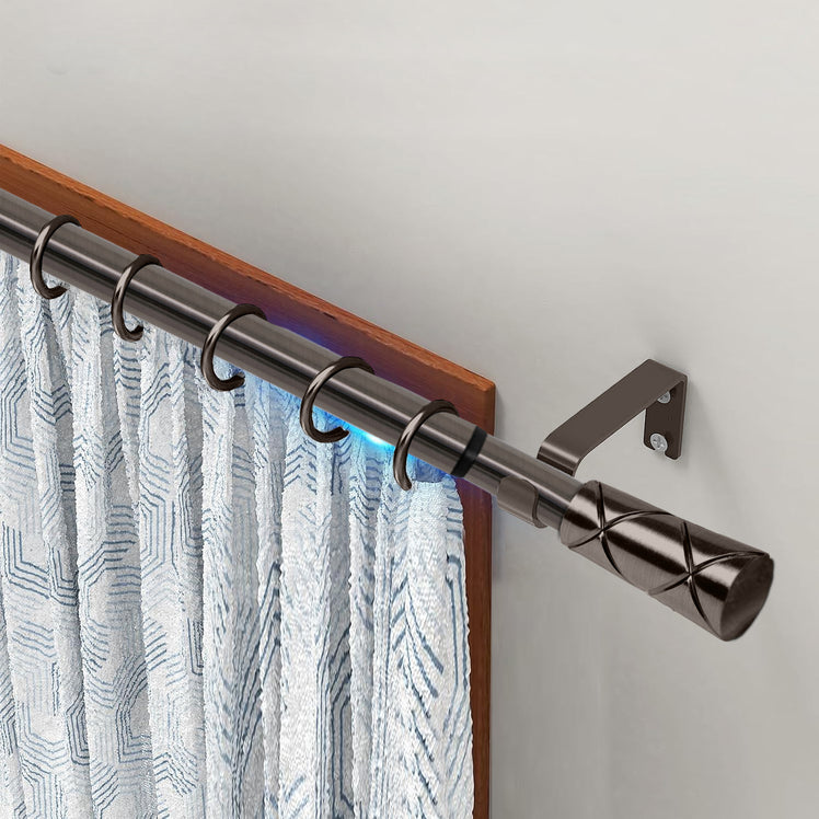 Extendable Heavy Duty Curtain Rods Cylinder Barrel Finials